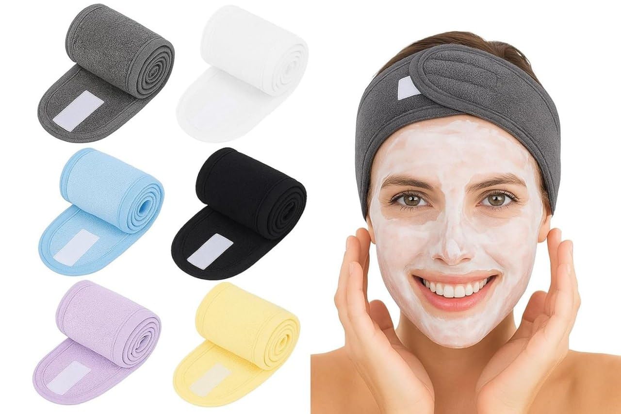 UMI Facial Bands Cotton Hair Band for Makeup Time & Face Wash, Professional Polycotton Facial Headband for Women & Men, Soft Adjustable Reusable Hair Accessory for Skincare,Spa,Salon & Beauty Routine-image-13