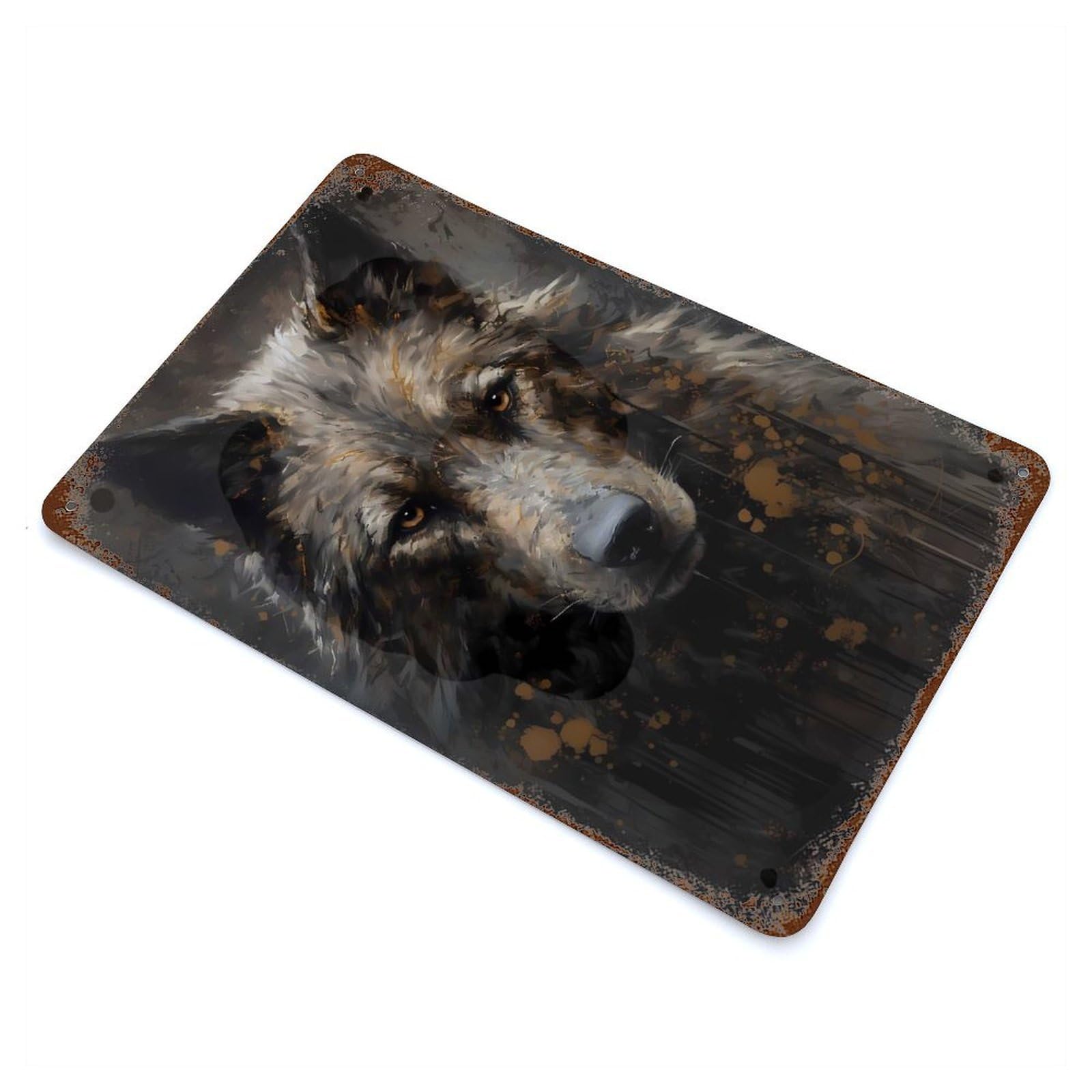 Alaskan Malamute Dog Aged Metal Wall Plaque 11.8"x7.9", Decorative Metal Wall Art for Garage, Pub Or Kitchen