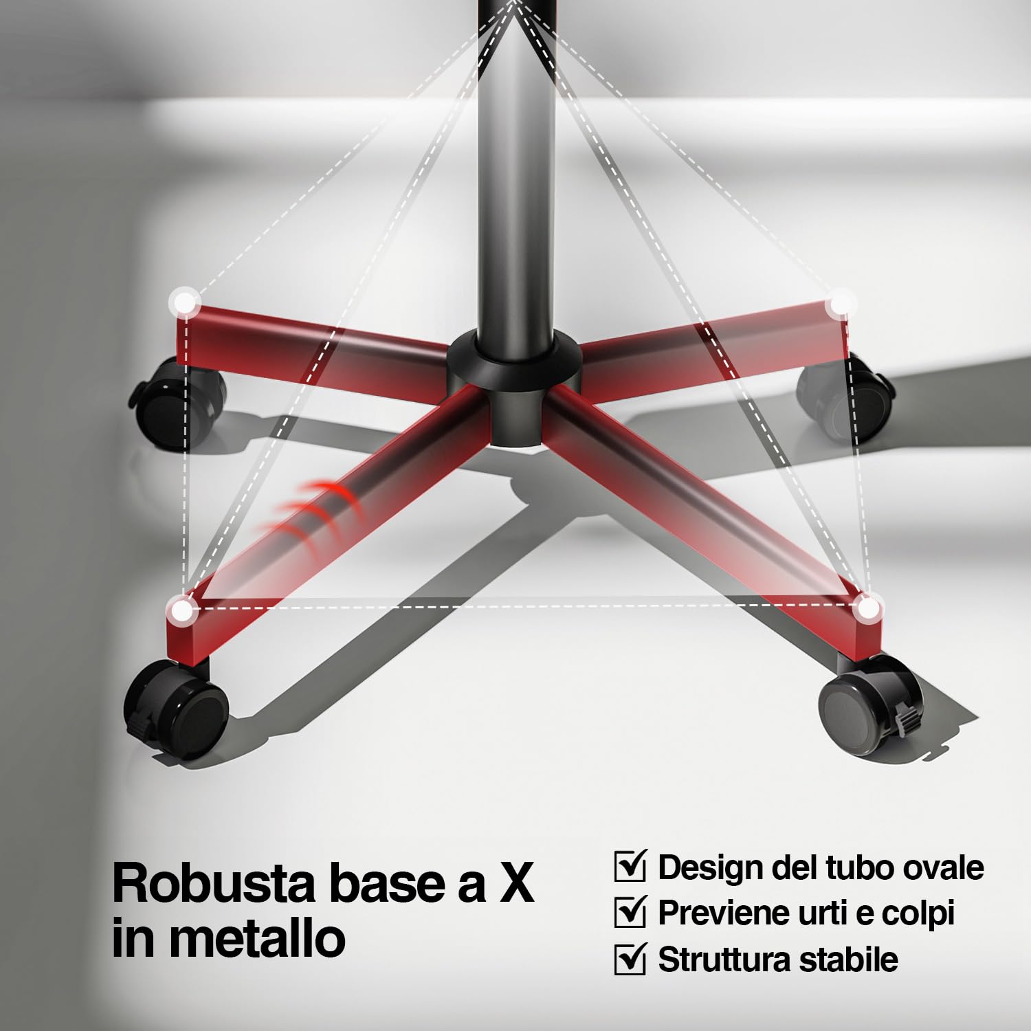 AOKCOS Supporto per TV da 32 a 65 pollici, carrello regolabile con ruote, VESA 400x400 mm, 40 kg, nero