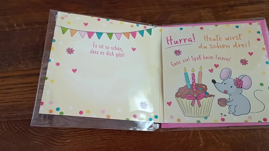 Biglietto Musicale Per 3° Compleanno - Depesche 11515-005 Con Canzone E Busta, Formato 15,5x15,5 Cm