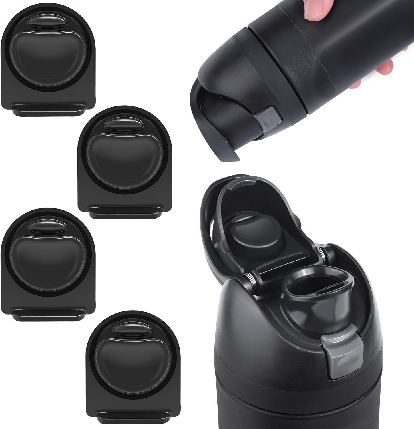 8 Bouchons De Remplacement Silicone Gris Pour Gourde Owala Freesip 24 Oz (PEUTIER)