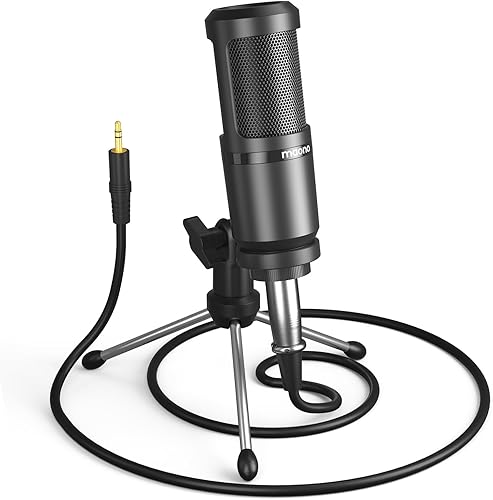 MAONO Micrófono de condensador, micrófono de grabación de condensador cardioide con XLR de 0.138 in para podcasting, transmisión, canto, voz,