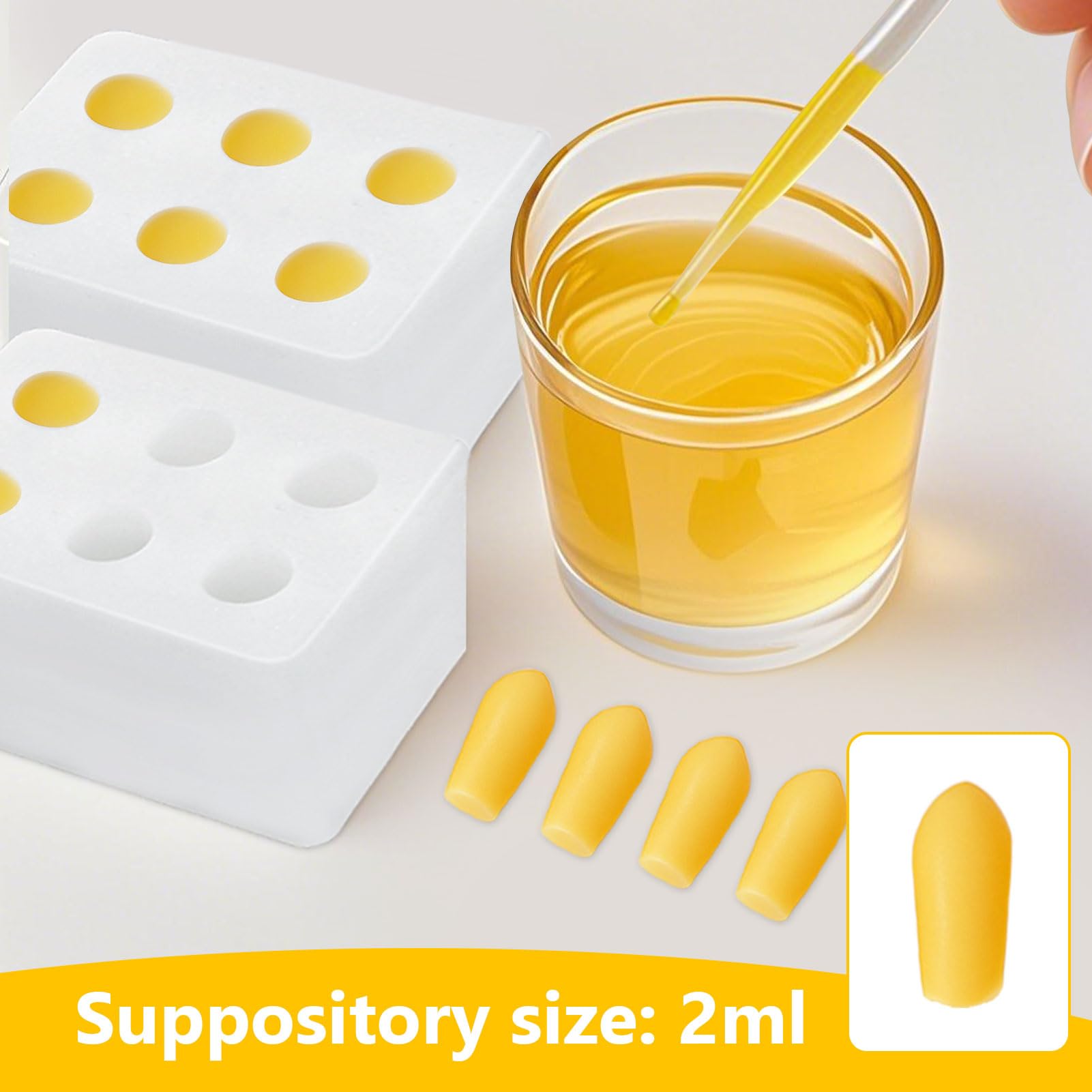Zestaw silikonowych form do czopków wielokrotnego użytku, 4-pak, 2 ml, do czopków DIY, elastyczne i przyjazne dla środowiska formy dla kobiet, łatwe do czyszczenia i wielokrotnego użytku