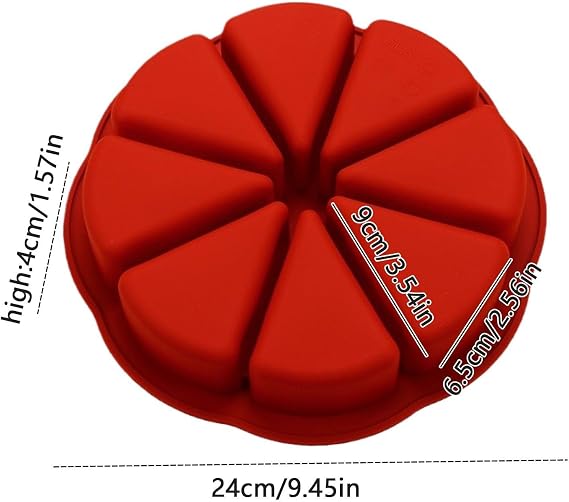 Silicone Baking Mould, Triangle Pizza Cake Mould, Non-Stick Moulds for Cake Making, 8-Cavity Triangle Scone Pan for Cornbread Brownies Muffins, Kitchen Baking Moulds