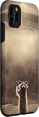 Miniatura 3 de iPhone 11 Pro Max Vintage alien  raccoon UFO Alien Case
