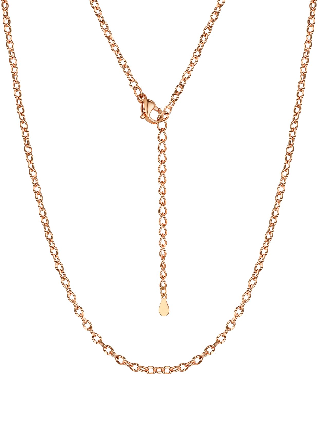 Suplight Gliederkette Damen ohne Anhänger Edelstahl Charm Choker Kette, Breite 1,4 mm / 2,5 mm, Kettenlänge 35/41/46/51/56/61/66/71/76cm+2cm