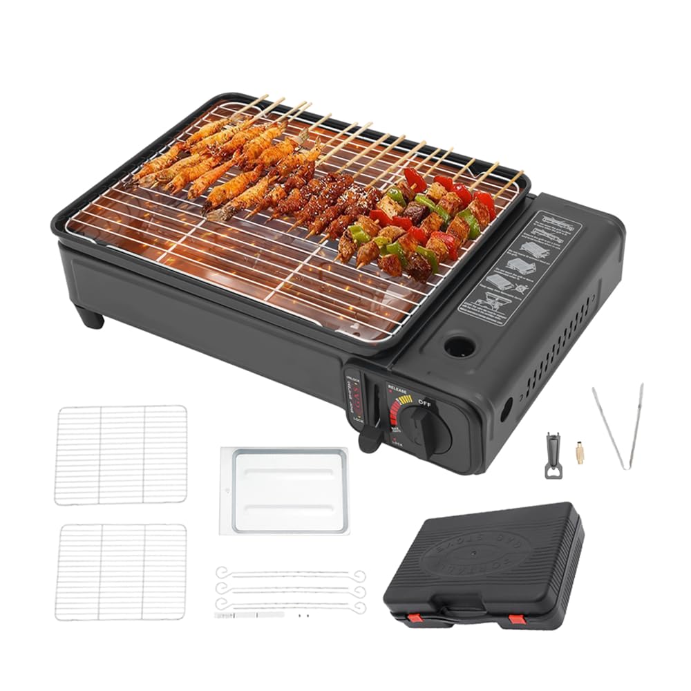 Przenośny stół grill gazowy z torbą do przenoszenia, płyta grillowa