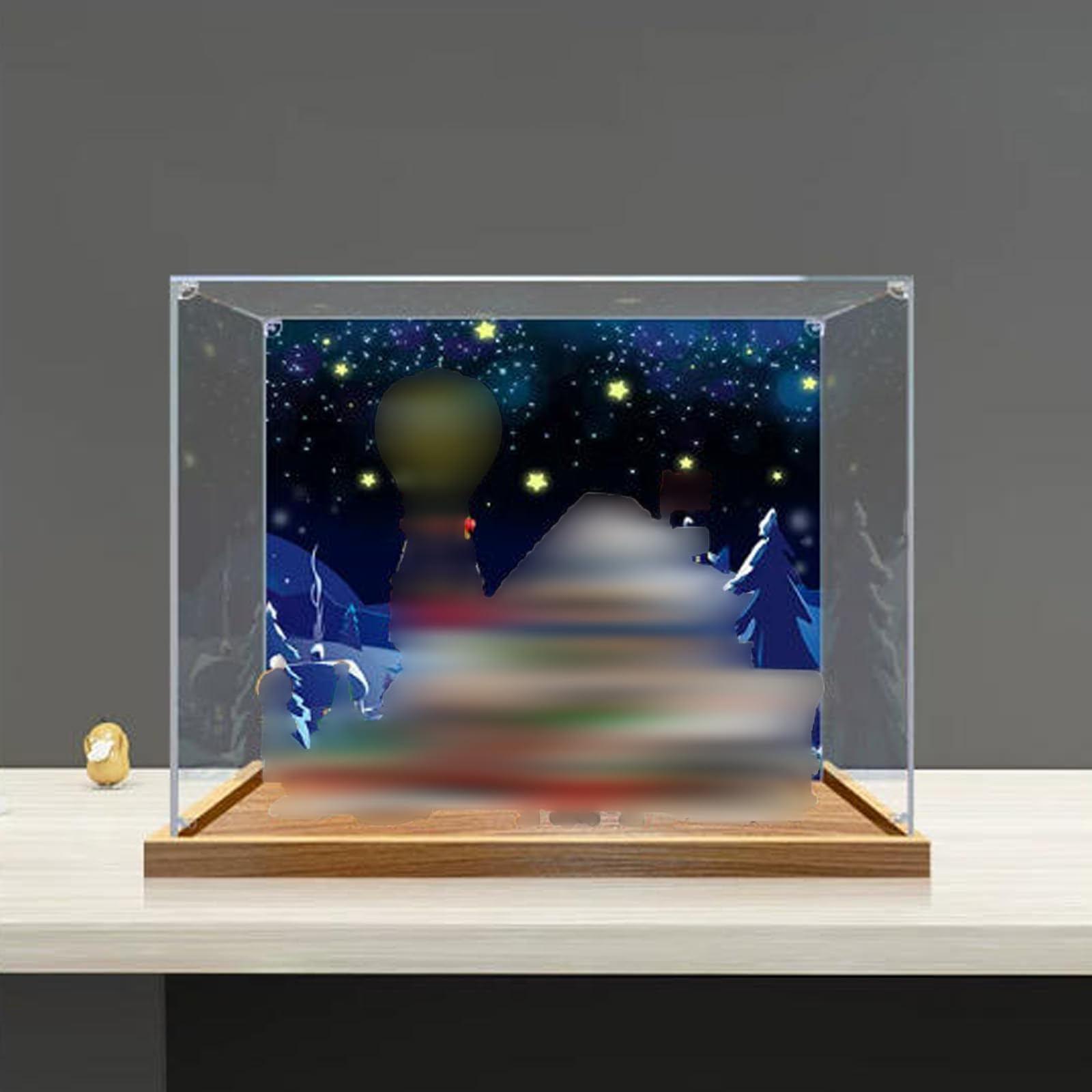 Acrylic Display Case Compatible with Lego 10339 Santa's Post Office Model, Dustproof Transparent Storage Box, Compatible with Lego 10339 (Model Not Included) (Background)