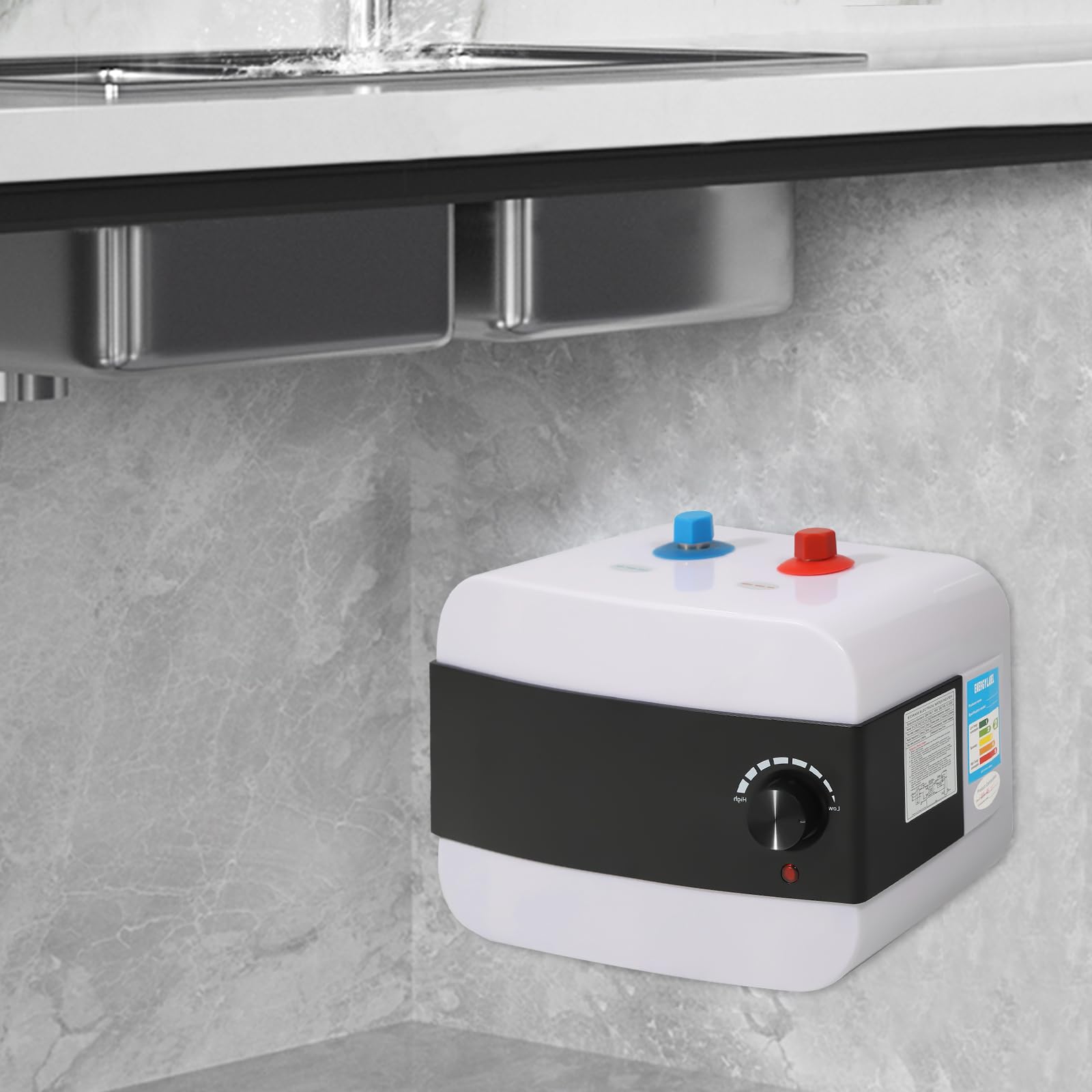 Scaldacqua Istantaneo 6L, Modern, Bianco, 65°C, Protezione Termica, A Parete