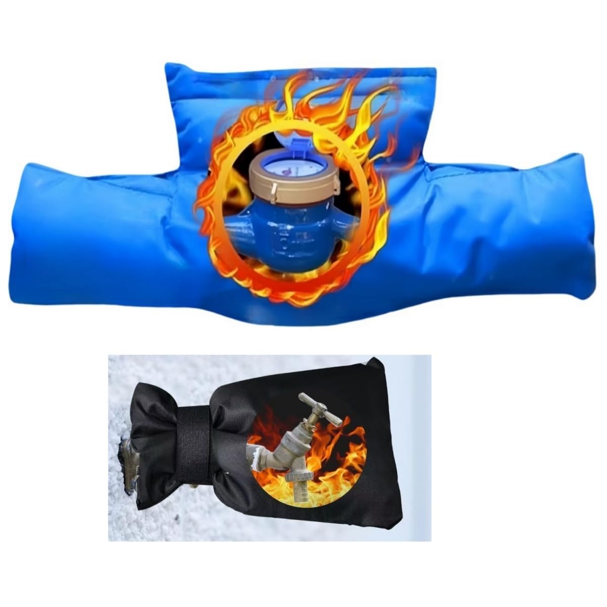 A Combination of 1 Water Meter Insulation Cover and 1 External Faucet Insulation Cover can Prevent The Water Meter Glass from Being Frozen and The Water in The Pipe from Freezing in Winter.