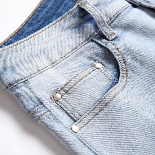 Men's Casual Printed Skinny Jeans Straight Slim Fit Patchwork Jean Regular Comfort Cargo Denim Pants3