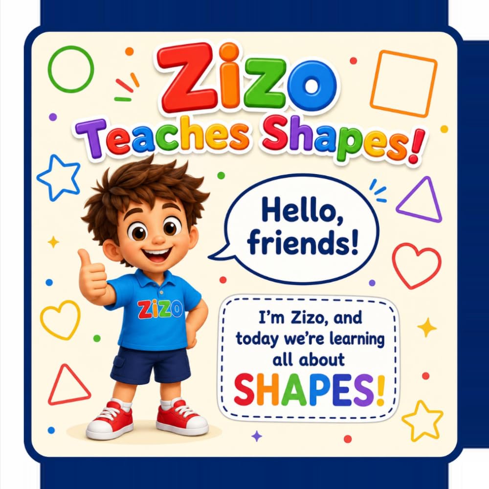Learn Shapes with Zizo: A Fun Educational Workbook for Preschoolers and Kindergarteners to Color, Trace, and Discover 10 Basic Shapes.