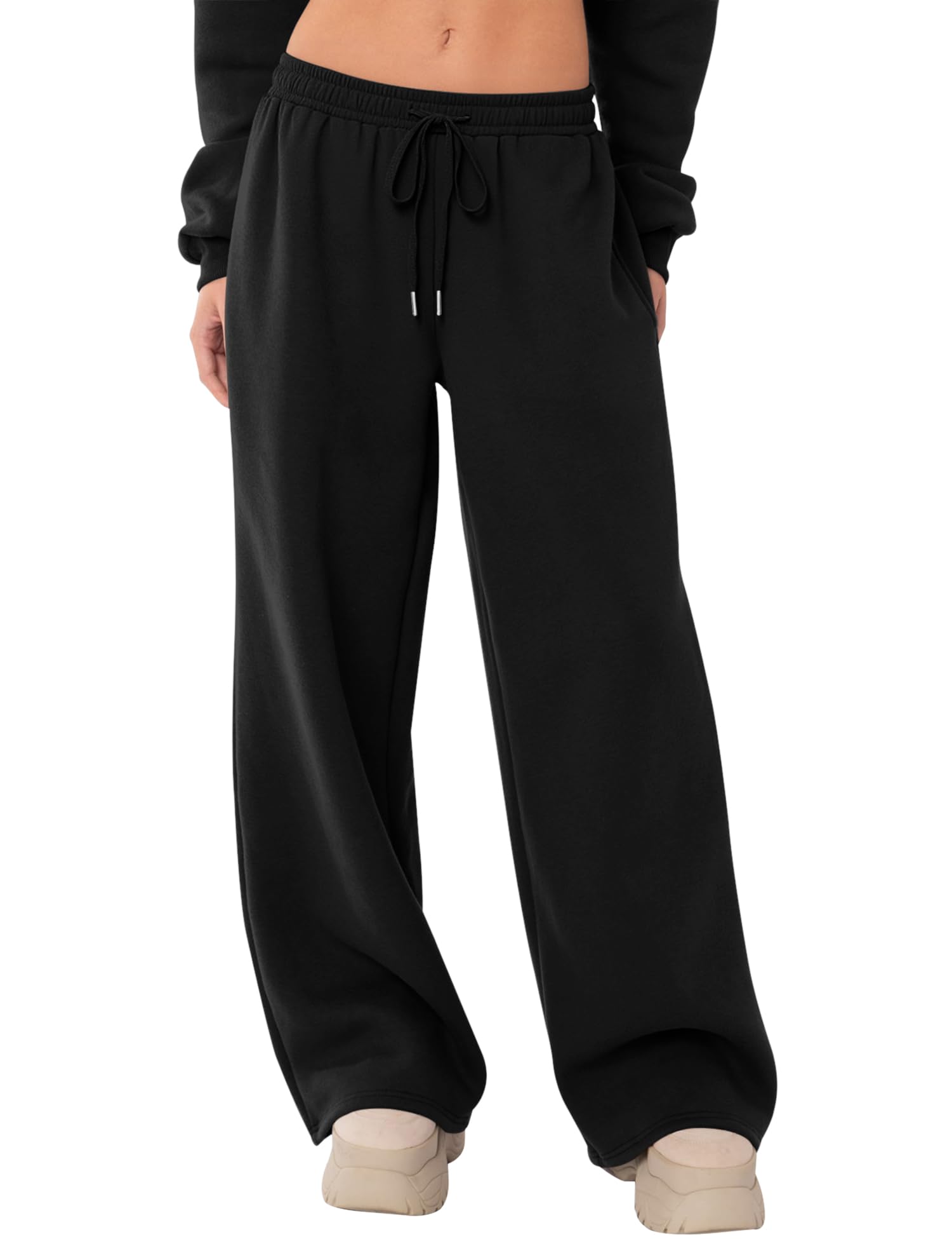 Rapbin Jogginghose Damen Baumwolle Sporthose Weites Bein Freizeithose | Baggy Yogahose Herbst Winter Sweatpants Lang Trainingshose Sweathose
