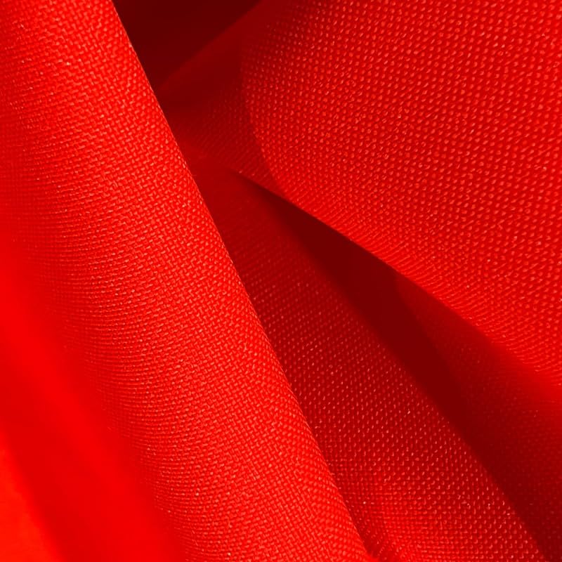 EU Fabrics PU Coated Waterproof Fabric | 5oz Polyester Upholstery Material for Outdoor Furniture Cover | Ripstop Sewing Fabric by The Metre (Flo Orange, 1 Metre x 160cm)
