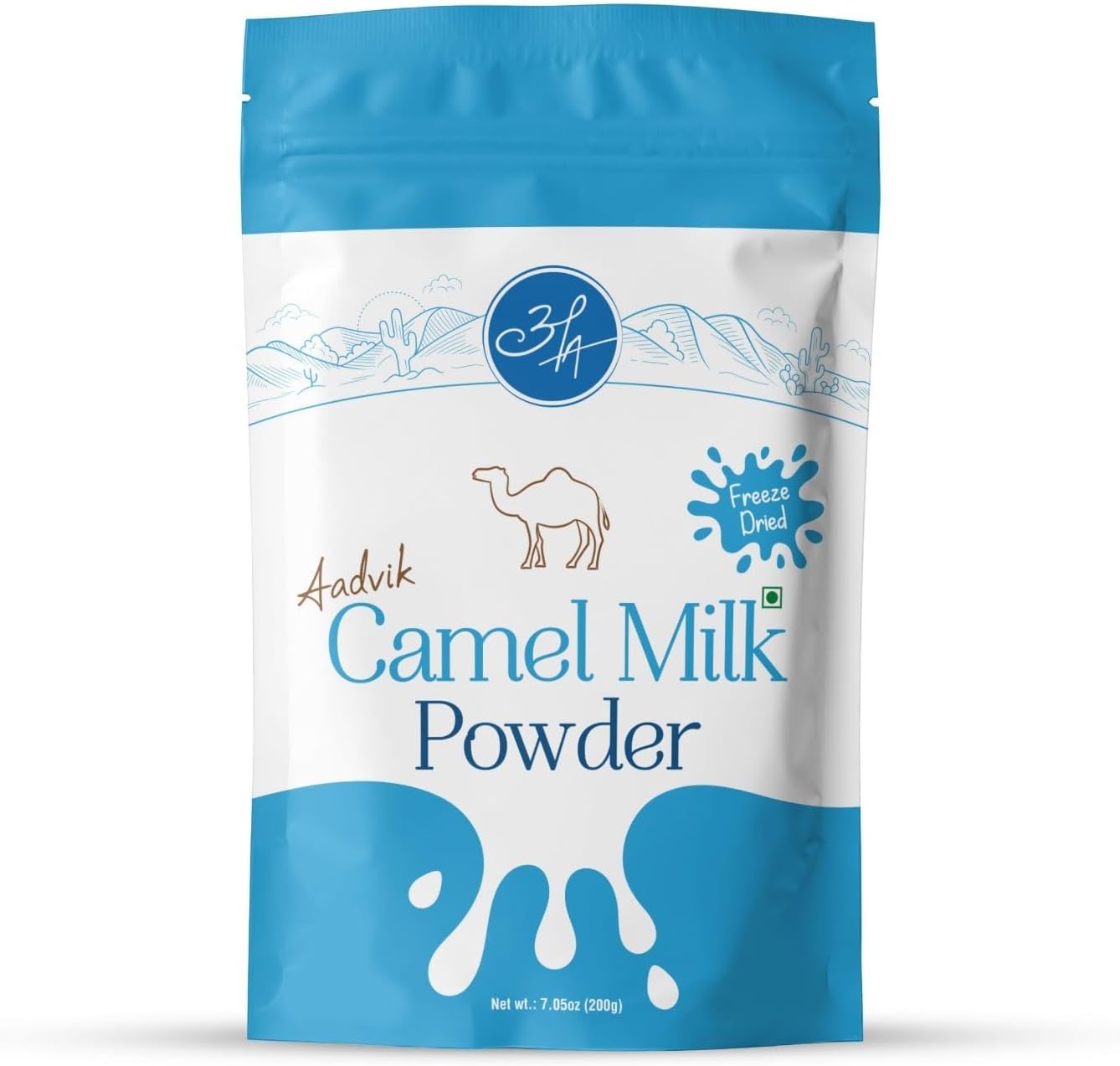 Aadvik Camel Milk Powder | Rich In Calcium for Strong Bones & Reduce The Risk of Osteoporosis | Source of Omega-3 Fatty Acids for Overall Health | Pure, Natural & Freeze-Dried 200 gm