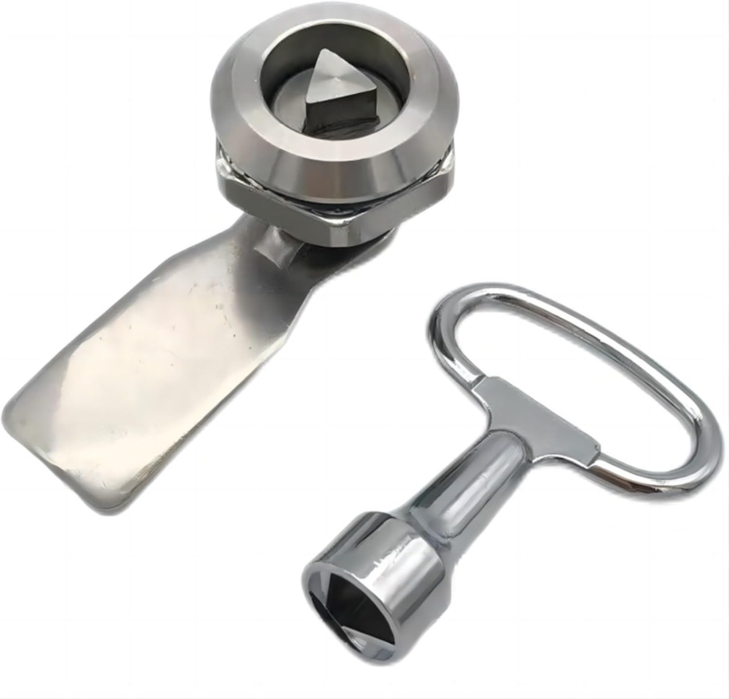 Stainless Steel MS705 Tool Lock with Rotating Tongue for Industrial Cabinet Cam Lock 18mm Cabinet Lock 1Pcs(H5mm-Stainless)