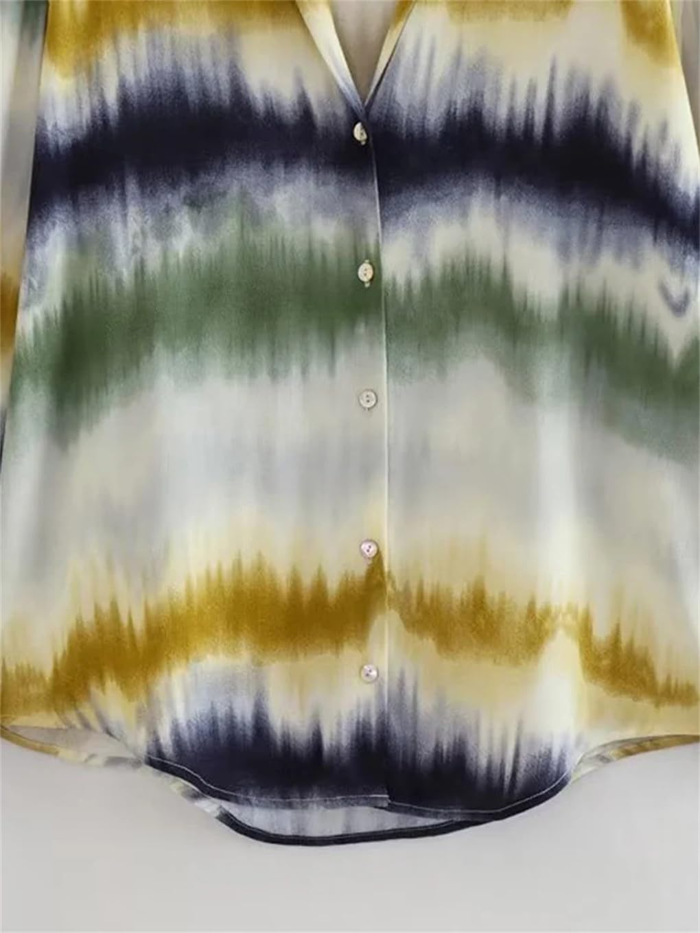 SOZE L...Fulbant Women Tie Dye Pants Set Shirts Long Sleeve Casual Sets Straight Trousers Single Breasted Tops Loose Outfits