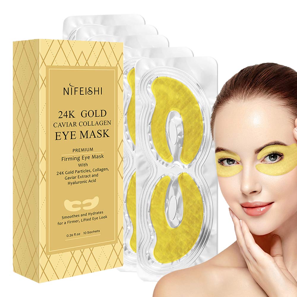 24K Gold Eye Treatment Masks Under Eye Patches, Dark Circles Under