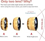 3 in 1 Cell Phone Camera Lens Kit Wide Angle Macro Fisheye Lens Universal(Gold)