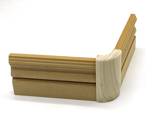 Miniatura 7 de Bloque de base de esquina de radio exterior de 58 x 2 x 4 pulgadas de álamo (grado de pintura), moldura para zócalo delgado (1)