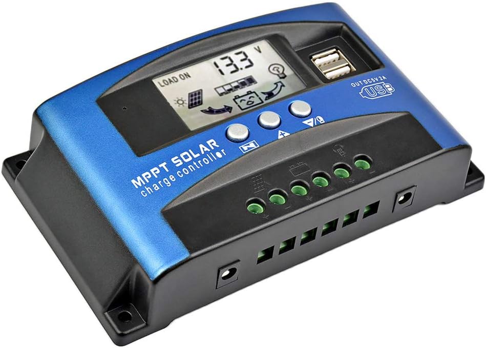 30A MPPT Solar Charge Controller with LCD Display Dual USB Multiple Load Control Modes,New Mppt Technical Maximum Charging Current (30A)