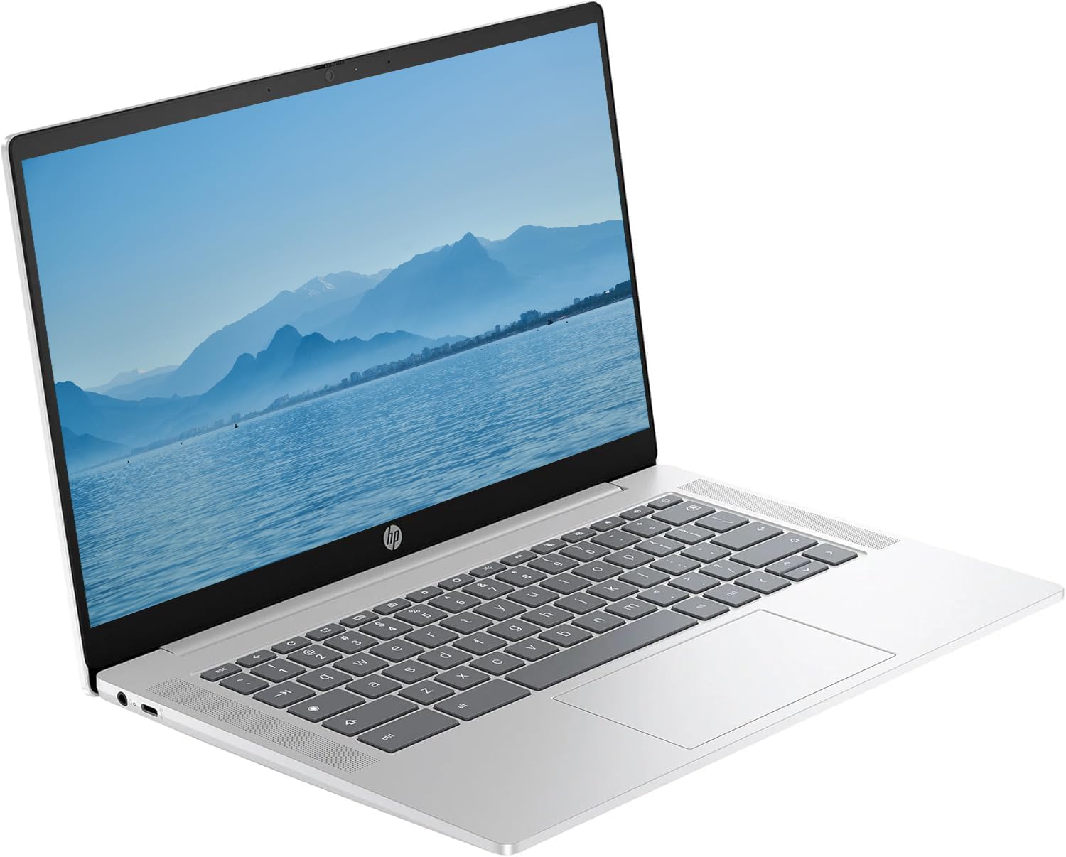 HP 2026 Lightweight Portable Chromebook, 14'' HD IPS Display, Intel Quad-Core N Processor Up to 3.70GHz, 4GB DDR5, 128GB SSD Storage, Ultra-Fast 6th Gen WiFi, Chrome OS, Pastel Silver, Renewed