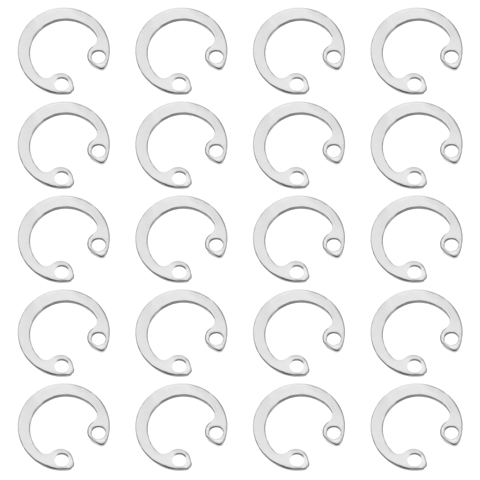 sourcing map 100Pcs 11mm Internal Retaining Ring Circlip, 304 Stainless Steel Internal Circlip Snap Rings C-Clips GB893 for Grooved Shafts Studs, Silver Tone