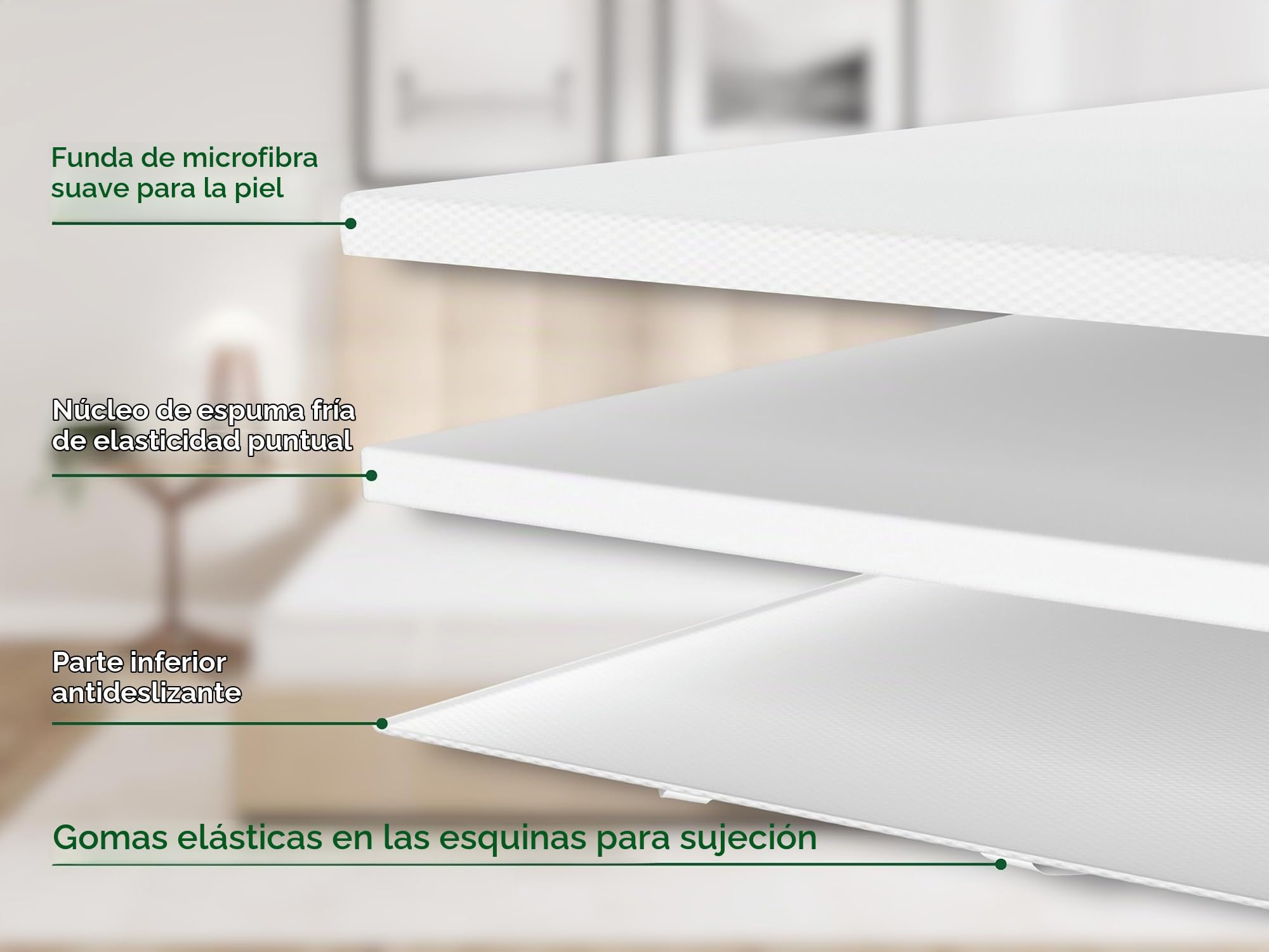 DREAMSTAR Easy Dream Topper | Protector de colchón extra rígido con núcleo de espuma fría, con dureza 4 (H4), 100-120 kg, certificado Öko-Tex, 5 cm de alto, 140 x 200 cm