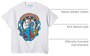 Liquid Blue Unisex Adult Grateful Dead Vintage Bertha T-Shirt