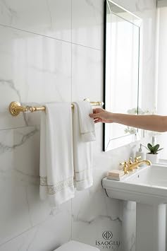 SAO LU YAPI Gold Kristalli Uzun Havluluk, Pirin , Paslanmaz Alt n, Banyo Havlu Ask s