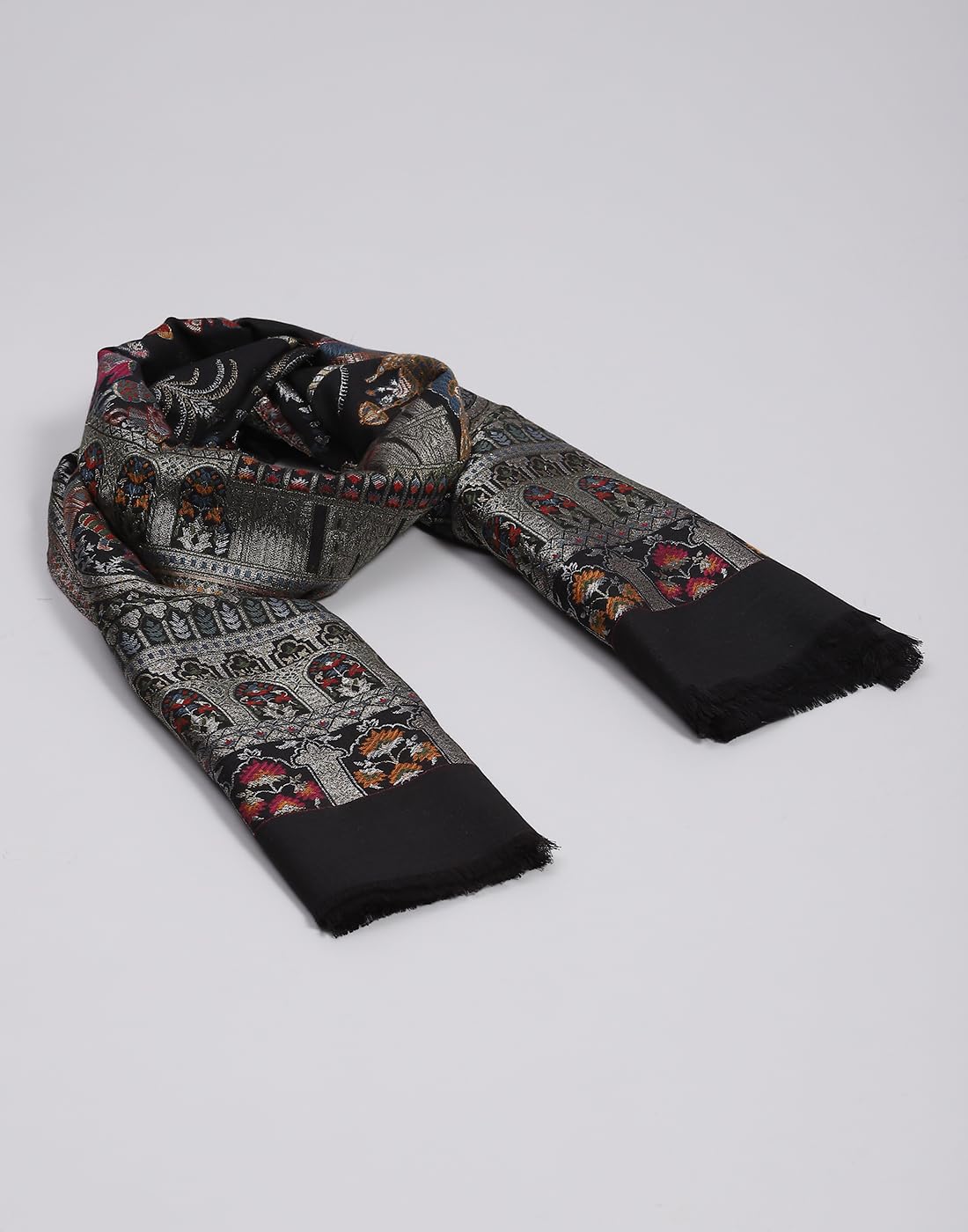 Monte Carlo Womens Self design Black Shawl (224SHW7117-0-40) 3