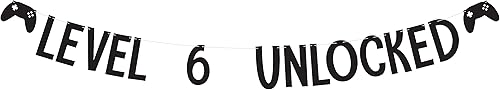 Level 6 Unlocked, 6th Birthday Banner, Gamer Birthday Banner, Gamer Birthday Decorations, Sixth Birthday
