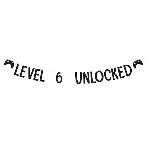 Level 6 Unlocked, 6th Birthday Banner, Gamer Birthday Banner, Gamer Birthday Decorations, Sixth Birthday disponible en Yaxa Peru