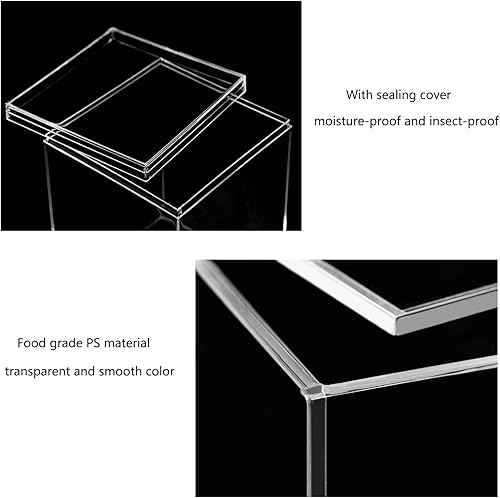 Miniatura 7 de Copzievkae - Paquete de 4 cajas de acrílico transparente con tapa, cajas de acrílico de 3.9 x 3.9 x 3.9 pulgadas para exhibición, caja de acrílico