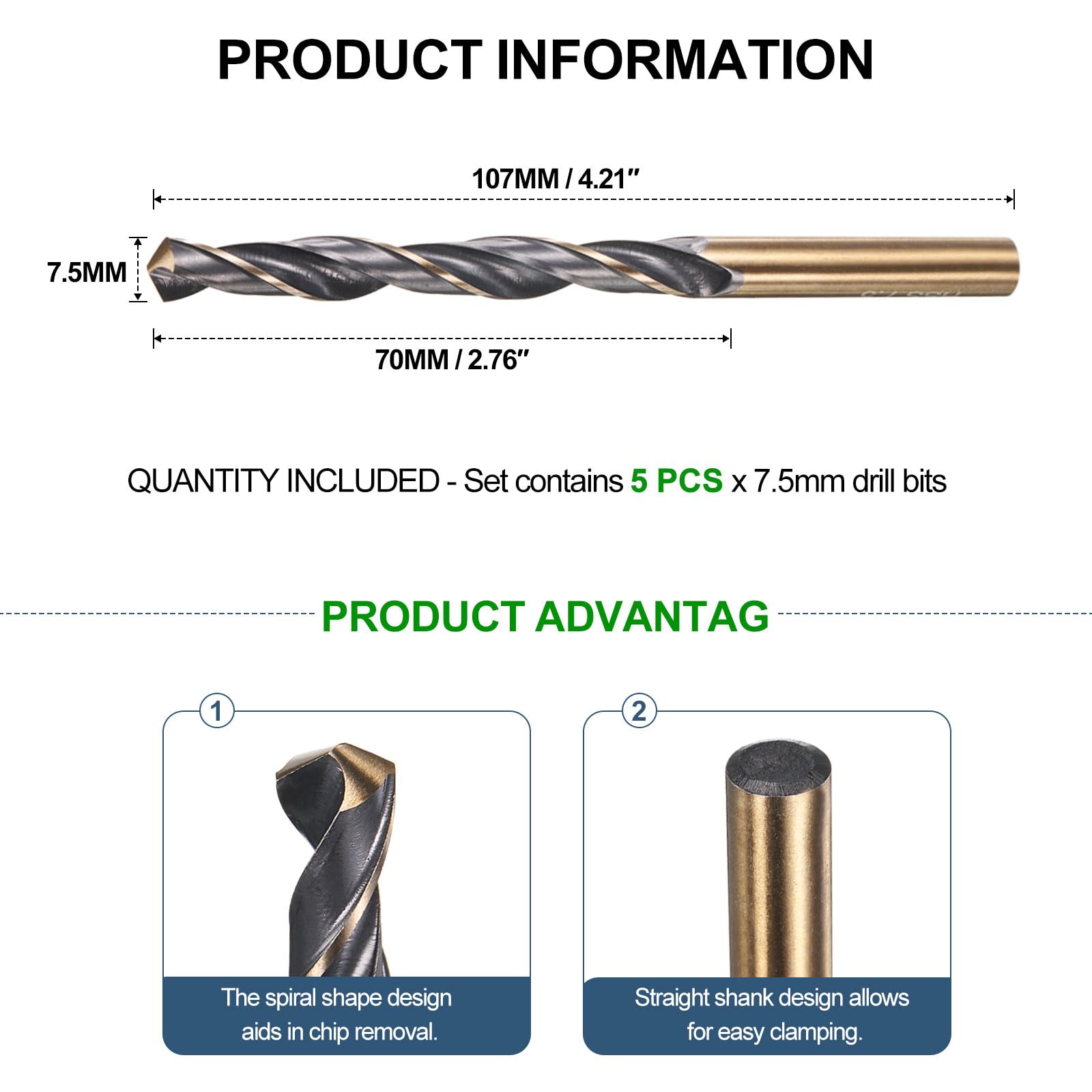 METALLIXITY Drill Bit (7.5mm) 5Pcs - Image 2