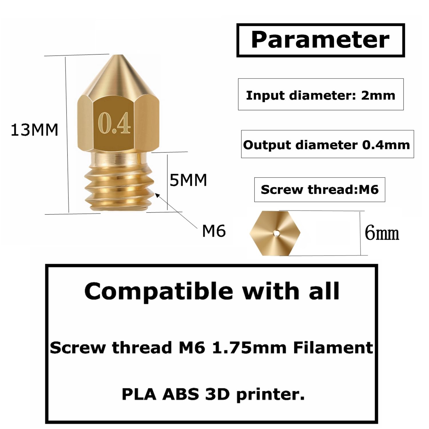 40 sztuk dysz 0,2 mm 0,4 mm 0,6 mm 0,8 mm, mosiężne dysze do drukarki 3D dla Creality Ender 3 V2 /Ender 3/Ender 3 Pro/Ender 3 Max/Ender 5 Pro, Ender 3 S1/Ender 3 Neo/CR 10 Seria...