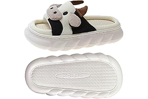 Cow Slippers for Women Fuzzy Cute Kawaii Shoes Perfect for Indoor