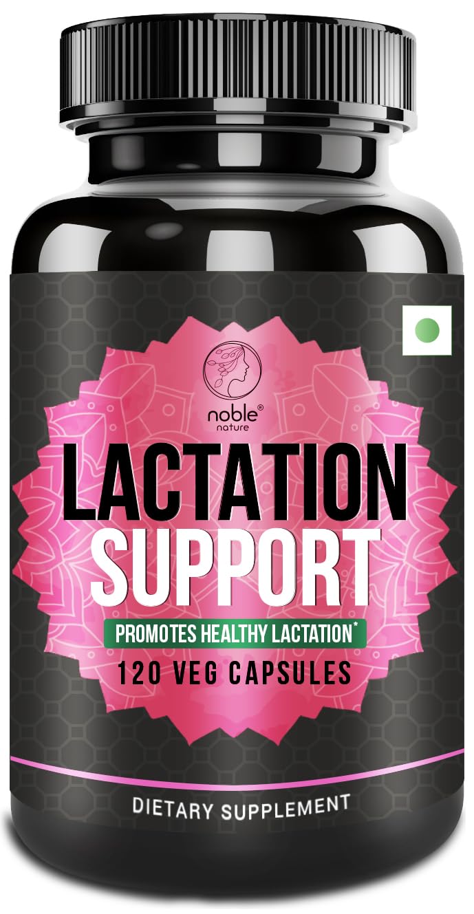 Noble Nature Lactation Support - 120 Veg Capsules | Promotes Healthy Lactation | Shatavari, Fenugreek, Fennel, Cumin, and Ajwain Blend | Dietary Supplement for Nursing Mothers |