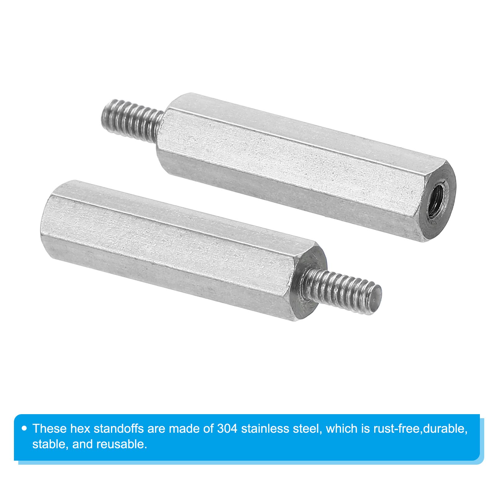 PATIKIL M2x16mm+4mm Male-Female Hex Standoff, 20 Pack Stainless Steel PCB Standoffs Screws for Motherboards Computer Cases - Image 4