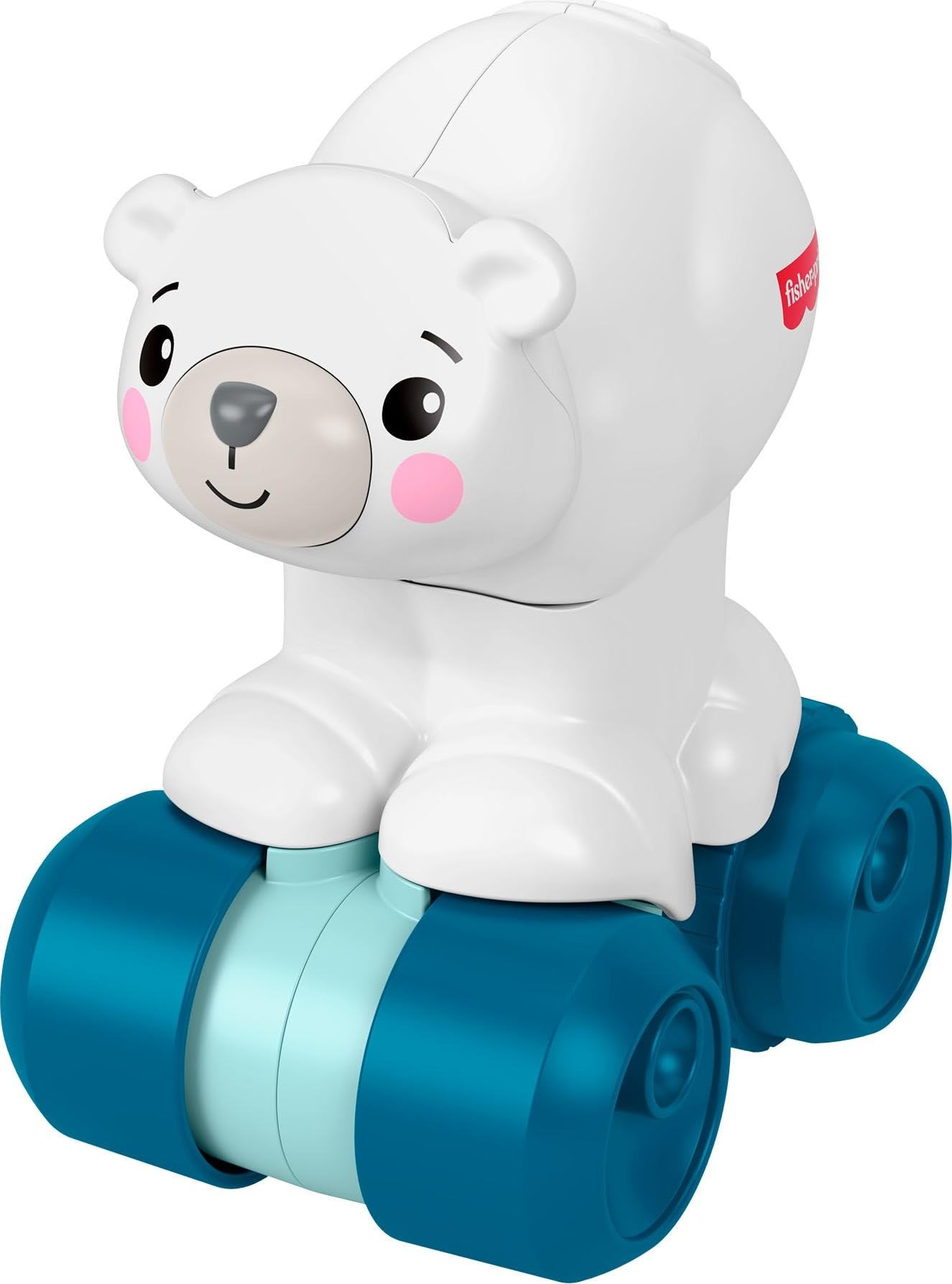 Fisher-Price Baby Toy Crawl-After Polar Bear, Animal-Themed Activity Vehicle with Sensory Details for Infants Ages 9+ Months, JDL63