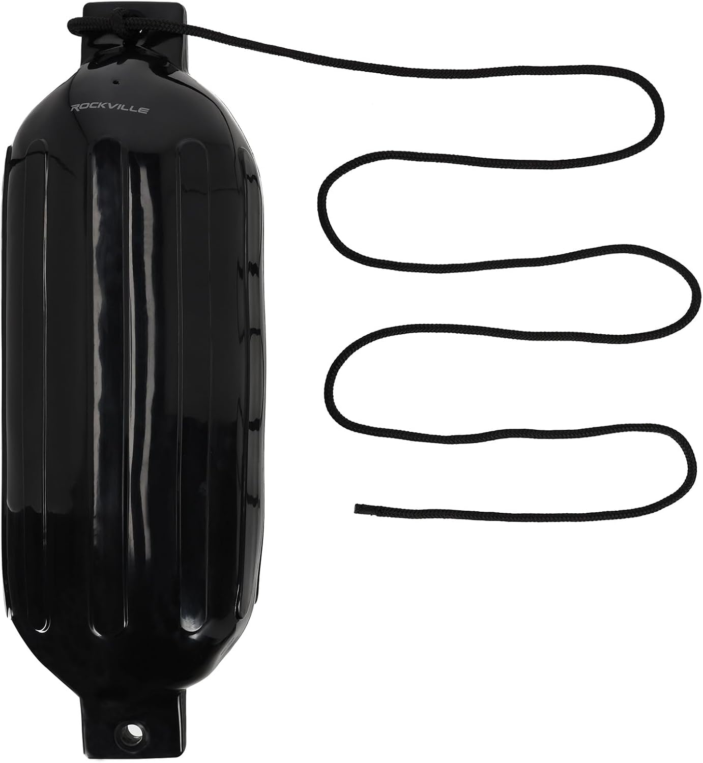 Rockville Boat Fender Package 10in x 30in Marine Bumpers with Covers, Dock Lines & Pump