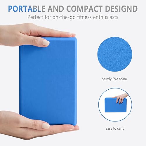 Miniatura 4 de 2 Pack 9‘’x6‘’x4‘’ Yoga Blocks with Stretch, Durable Yoga Foam Blocks, High Density & Non Slip Surface for Yoga, Pilates, Stretching, Dance, Ballet,