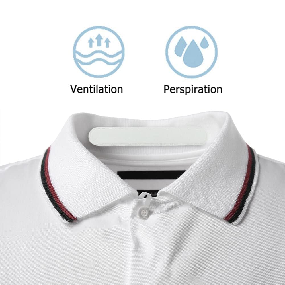 RIDHMIN Collar Protector Sweat Pads, Self-Adhesive Shirt Neck Liner, Invisible Protector, Anti-Sweat Neck Pad, Collar Sticker with Measuring Tape for Clothing & Body (White) 4