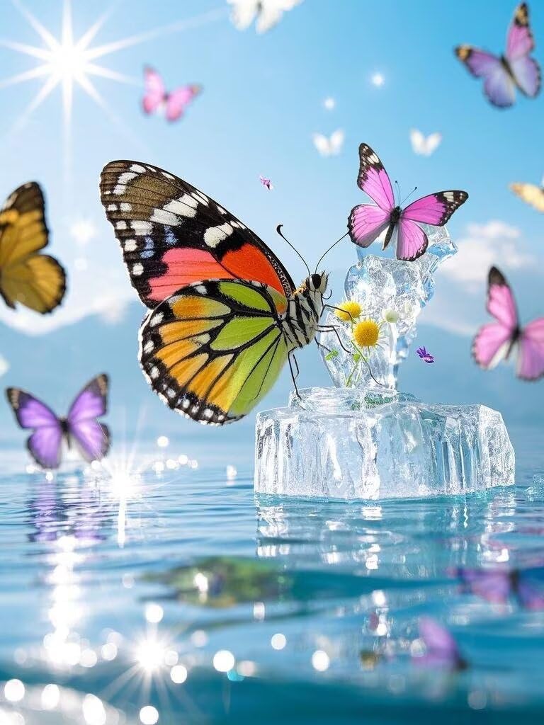 TURGF 5D Wolf Diamond Painting, 20x20 inch Round Full Drill Diamond Art Kit for Adult Beginners, DIY Setting Sun Round Full Drill Diamond Painting Gem Art for Home Wall Decor Gift.