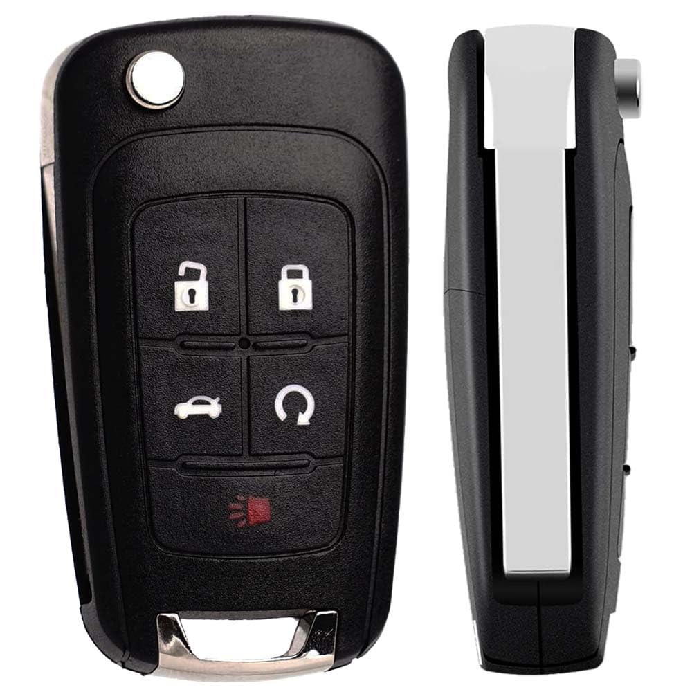 AKS KEYS Replacement for New Keyless Remote 5B Flip Key Fob 2010 2011 2012 2013 2014 2015 2016 2017 2018 2019 2020 2021 Chevrolet Impala Malibu Cruze Equinox Camaro Sonic That Use FCC OHT01060512