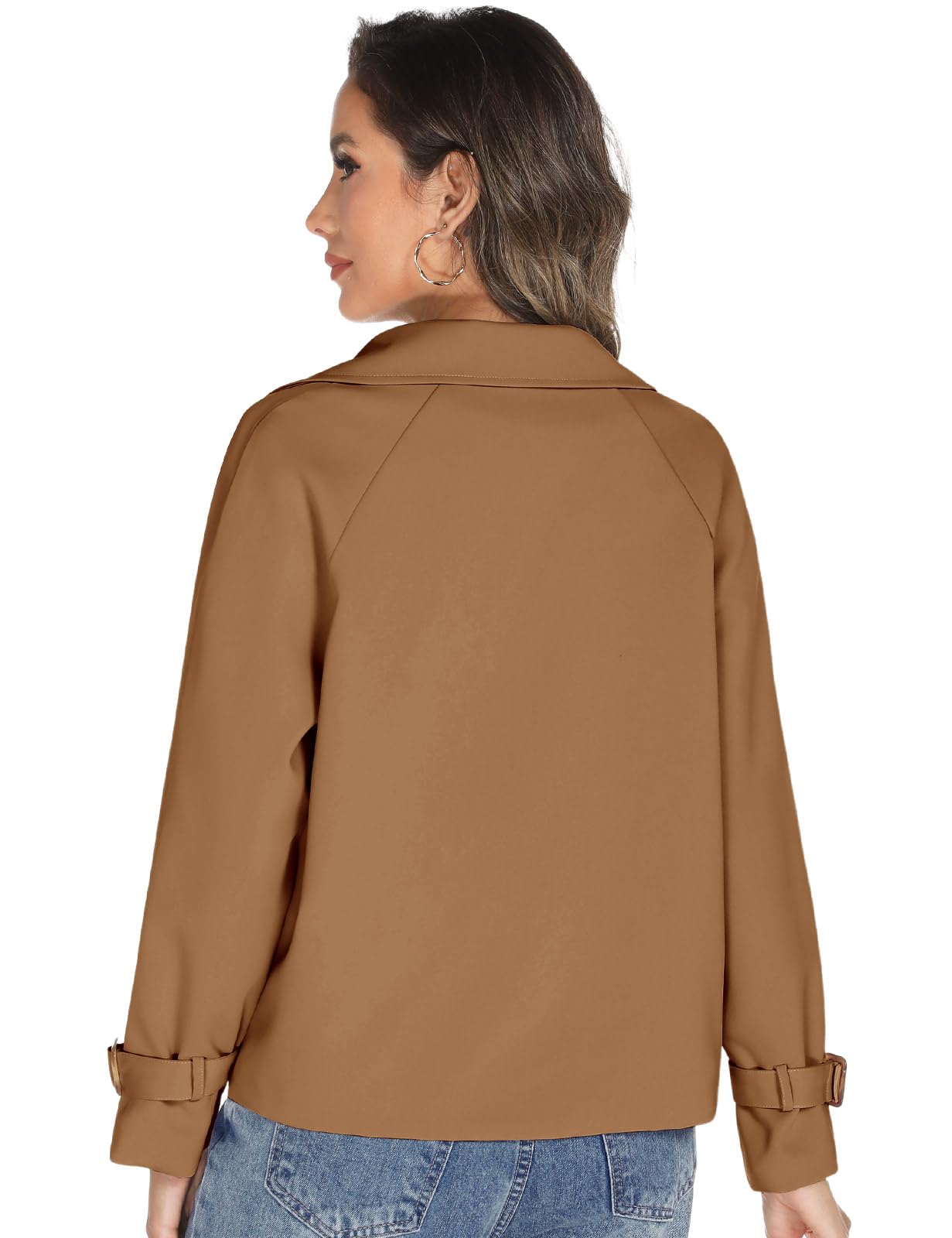 Tuopuda Trench Court Femme Trench Coats Printemps Automne Double Boutonnage Blazer Manteau Jacket Col Rabattu Classique Coupe Vent Veste OL Bureau Affaires Outerwear Léger Casual