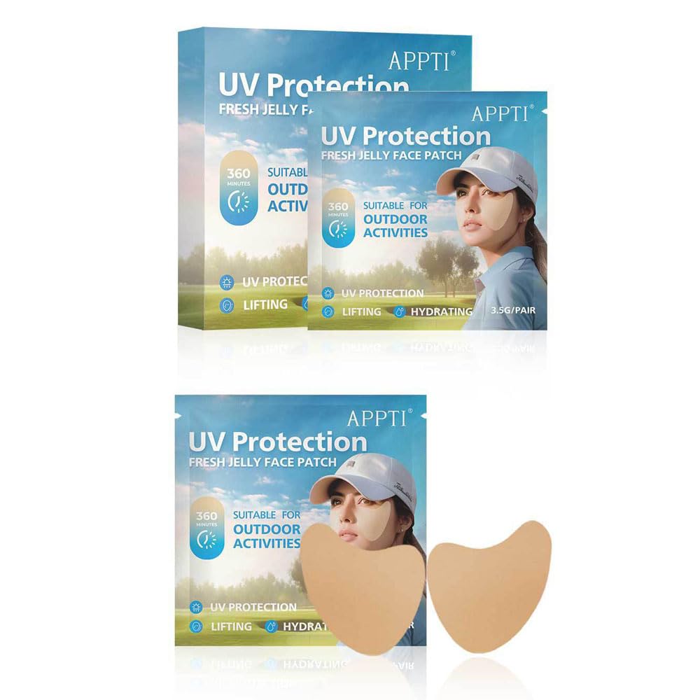 LaPalo5 Pairs Golf Sunscreen Patches for Face, UV Protection Sticker Sun Patches, Hydrating Skin Care, Lightweight, High Breathability, Radiance Boosting, Suitable for Outdoor Activities