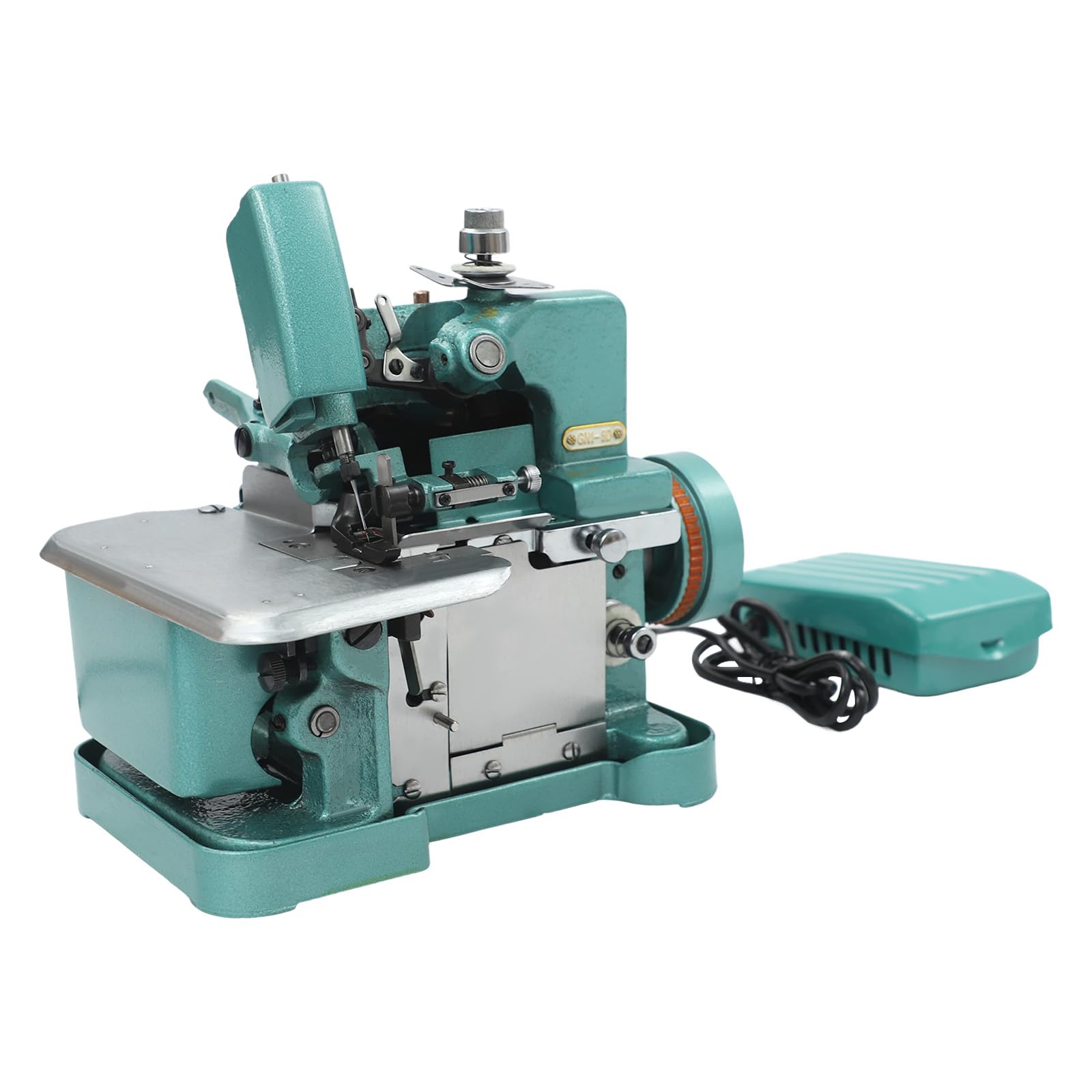 Overlock - Macchina da cucire con interruttore a pedale, per uso domestico, 150 W | 3000 punti/min, larghezza 2,5-3,5 mm, per cotone, lana sintetica, sartoria e casa