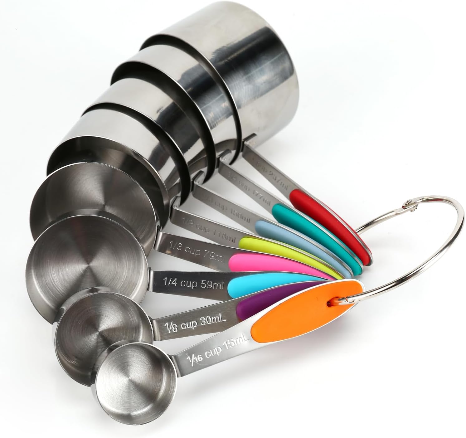 Stainless steel measuring cup set,...
