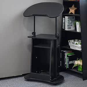 Adjustable Mobile Podium Stand for Classroom & Church, Portable Height ...